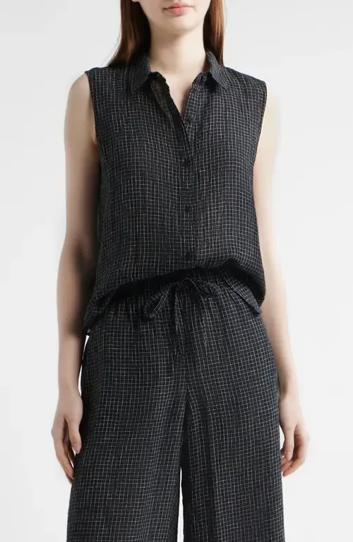 Sleeveless Organic Linen Shirt by Eileen Fisher