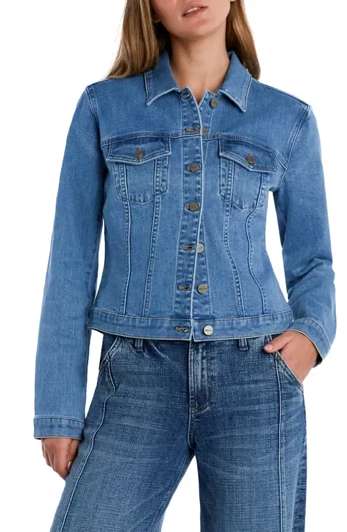 Sleek Stretch Denim Trucker Jacket