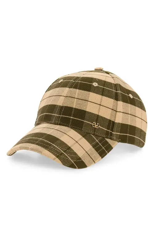 VLOGO Check Cotton Adjustable Baseball Cap by Valentino
