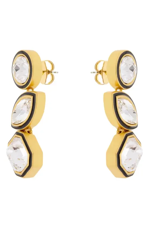 Crista Crystal & Enamel Drop Earrings by Reiss