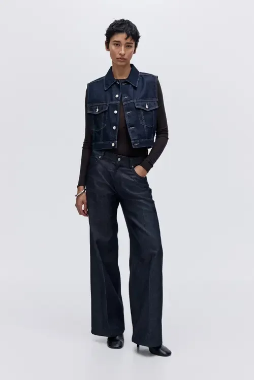 Cropped Denim Waistcoat by H&M