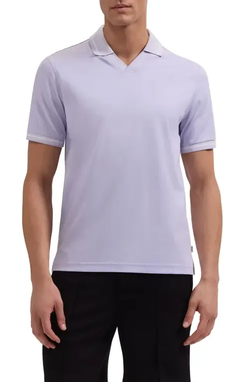 Pima Cotton Johnny Collar Polo by Bugatchi