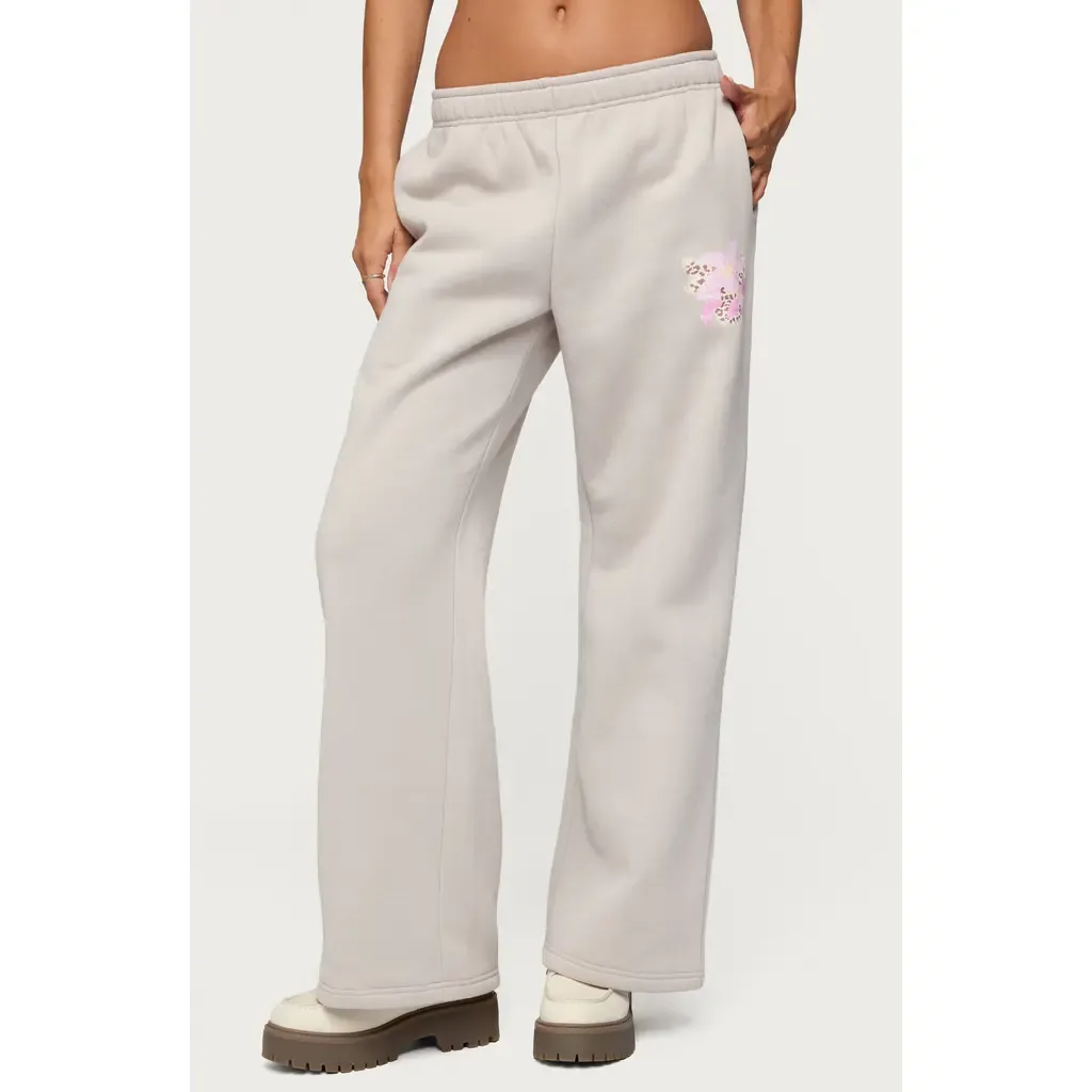 Wild Petal Wide Leg Sweatpants by EDIKTED