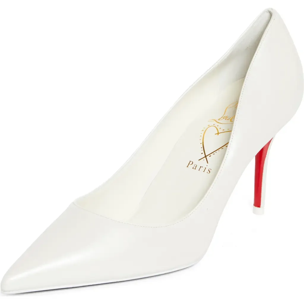 Miss Z Pointed Toe Pump in W667 Bianco/Lin Snow by Christian Louboutin