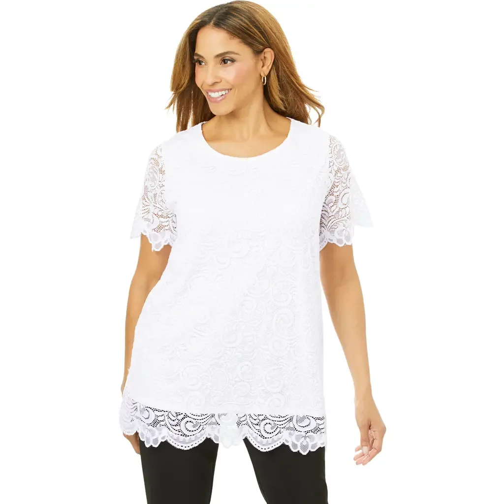 Stretch Lace Tunic by Jessica London