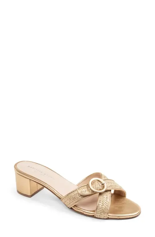 Geneva Slide Sandal in Raffia by patricia green