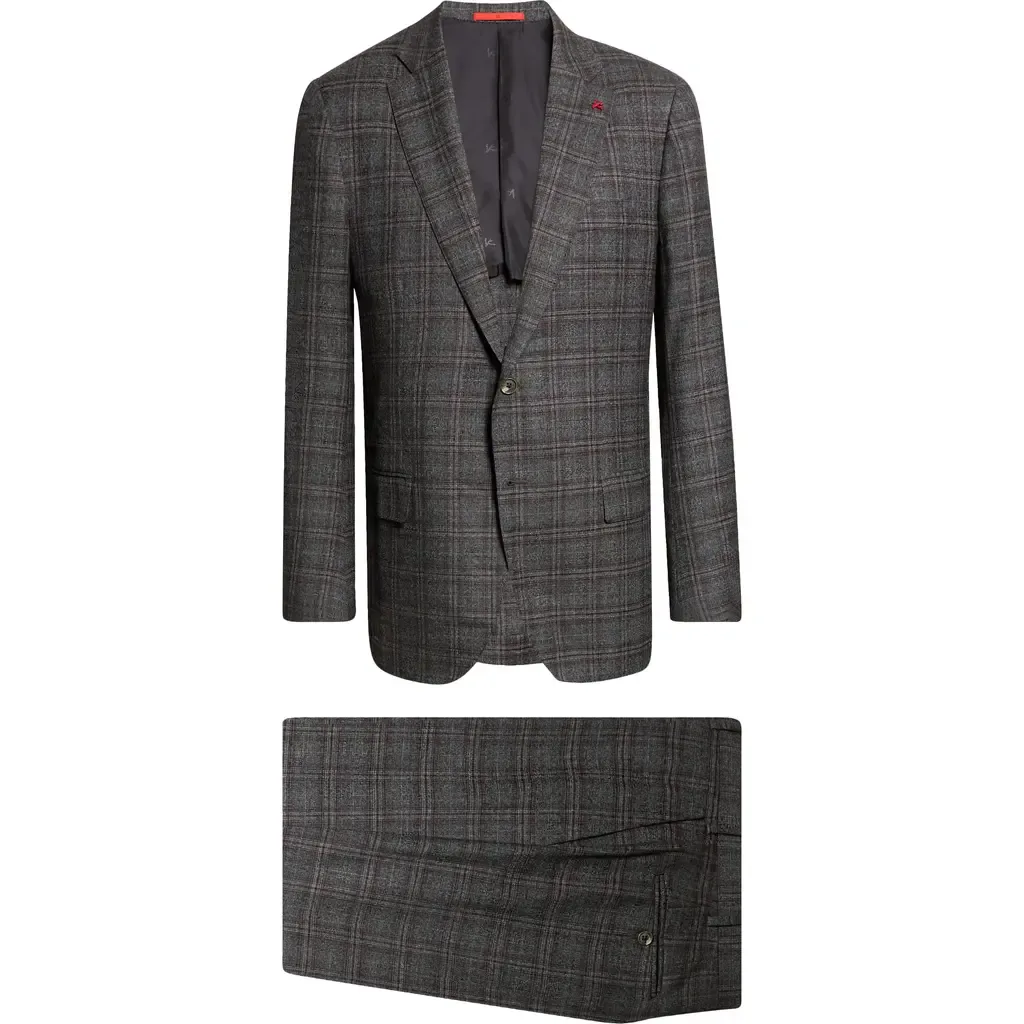 Delain Check Wool Suit by ISAIA