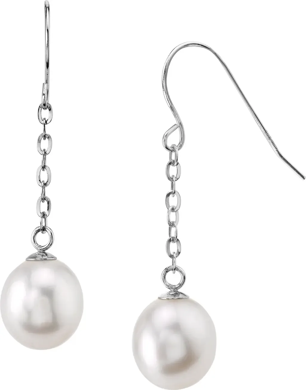 14K Gold Drop-Shape Freshwater Pearl Lila Tincup Earrings by The Pearl Source