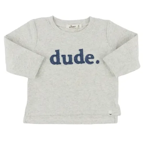 Dude Denim Applique Raw Edge Baby Rib L/S Tee by oh baby!