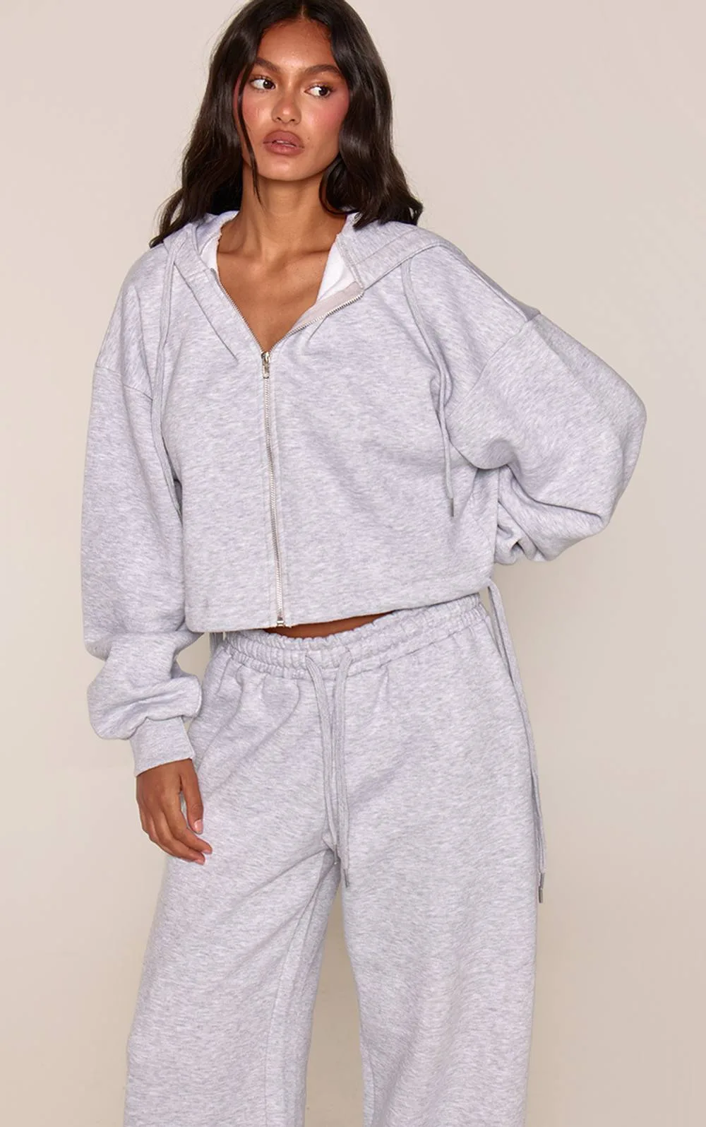 Drawstring Hem Zip Up Hoodie by PrettyLittleThing