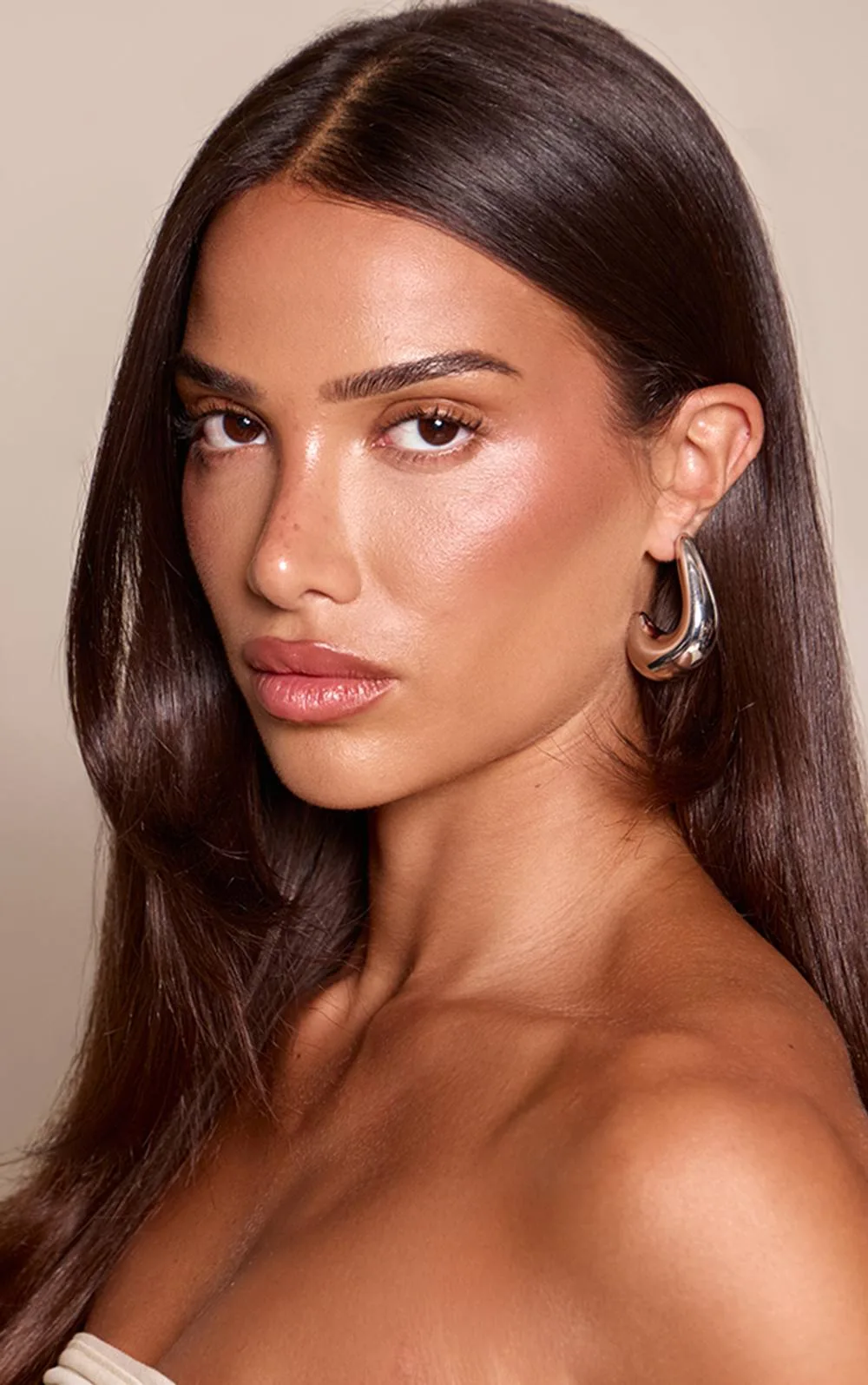 Smooth Chunky Dome Hoop Earrings