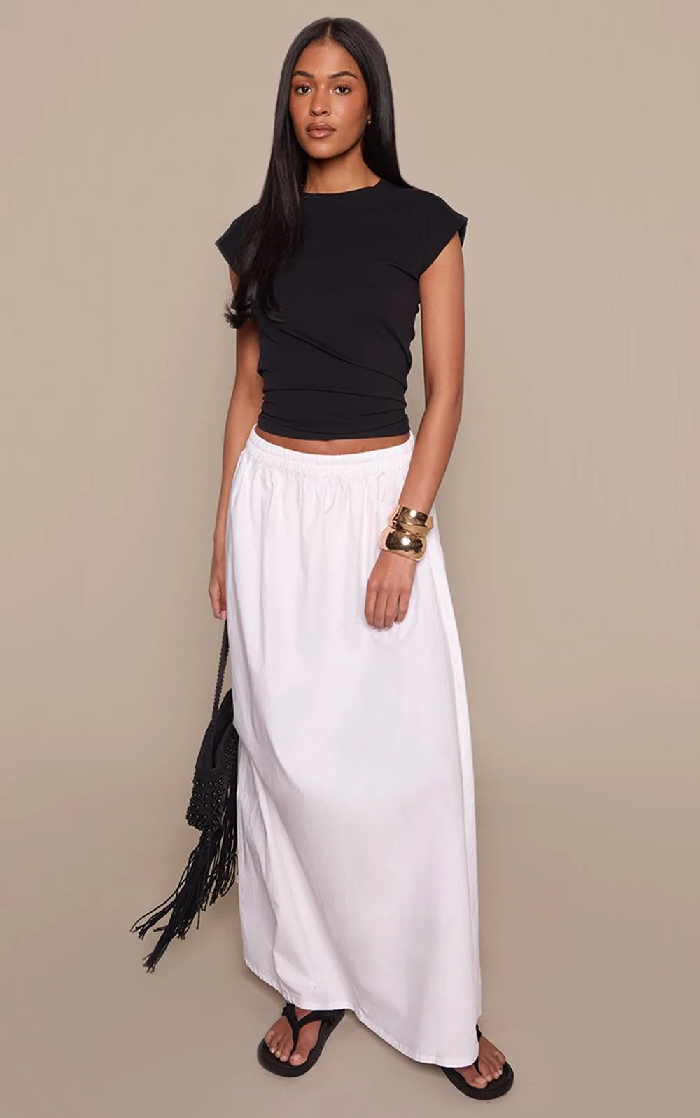 Cotton Poplin A-Line Maxi Skirt Co-Ord by PrettyLittleThing