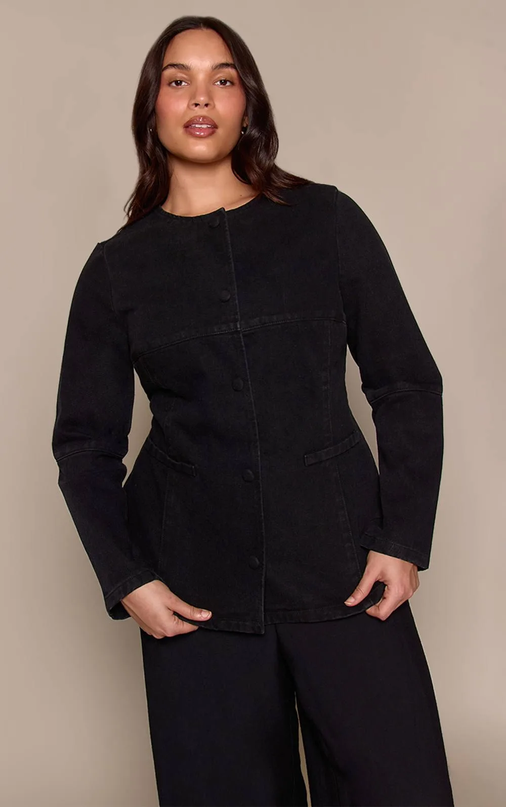 Denim Round Neck Shirt