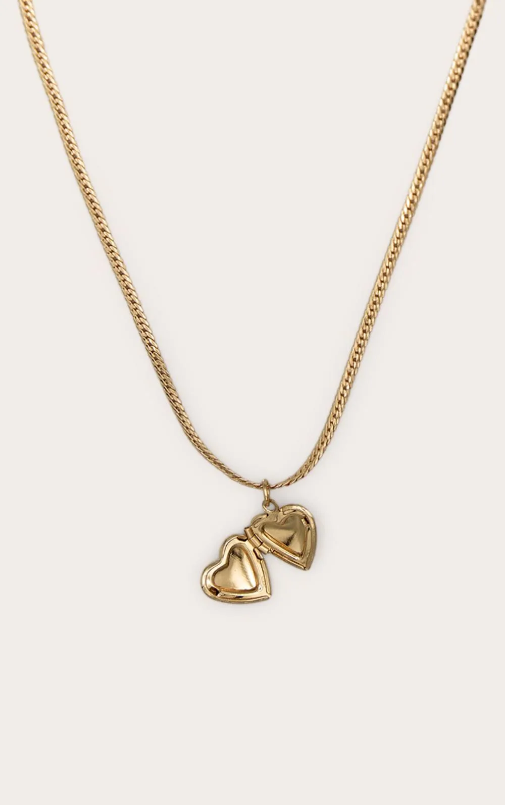 Heart Locket Snake Chain Necklace