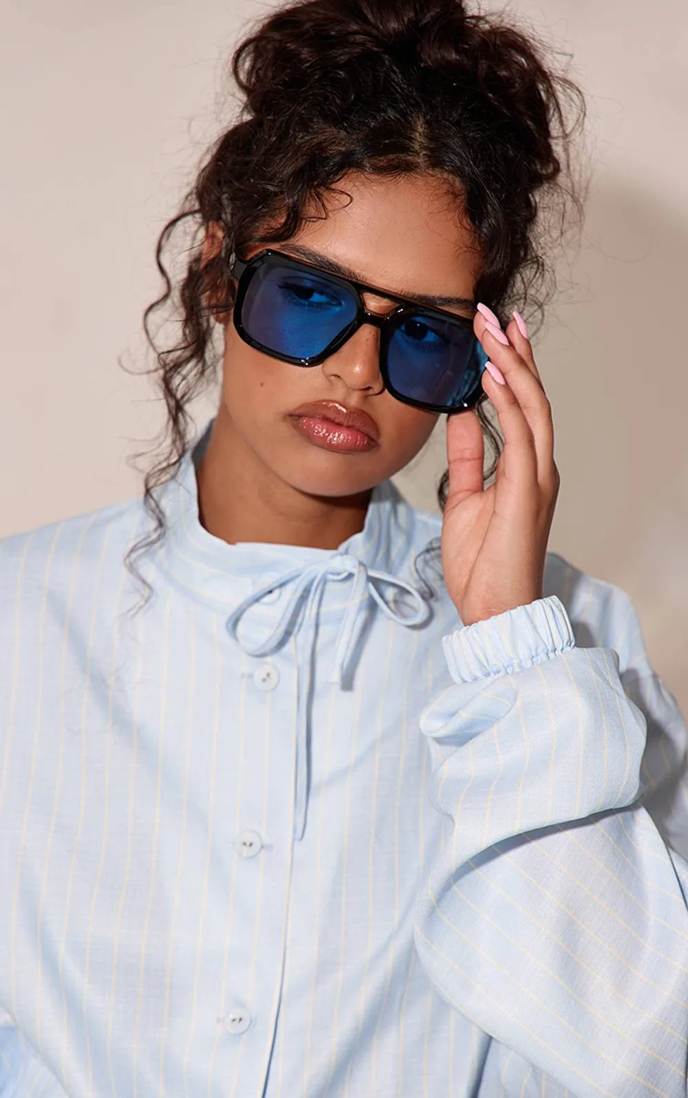 Frame Blue Lens Aviators by PrettyLittleThing
