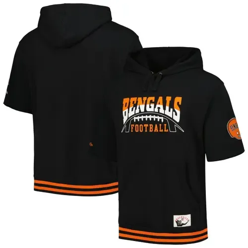 Mitchell & Ness Cincinnati Bengals Pre-Game Short Sleeve Pullover Hoodie by Mitchell & Ness