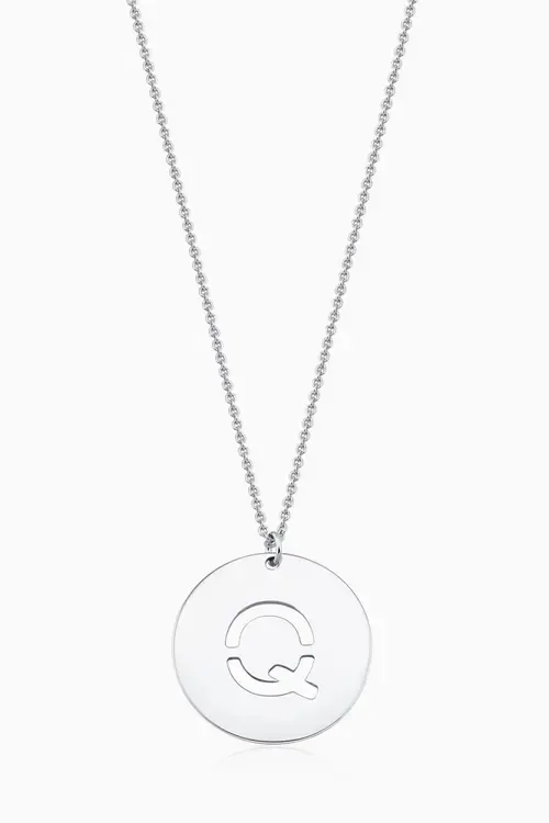 Say My Name Initial Pendant Necklace in Sterling Silver by Oradina