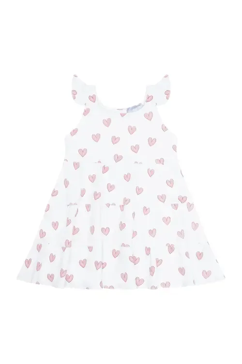 Heart Print Ruffle Dress by Nellapima