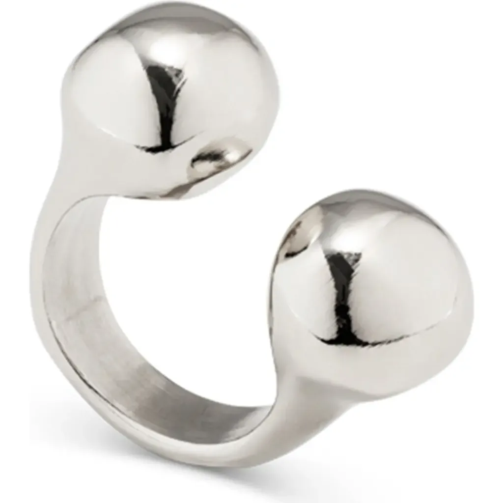 Open Ring with Two Beads