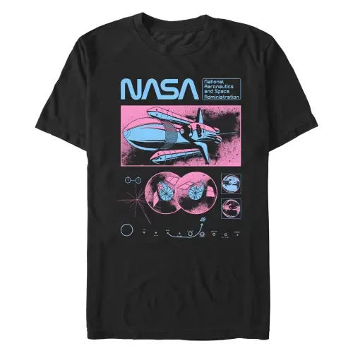 Rocket Retro Poster Short Sleeve Graphic T-Shirt by NASA