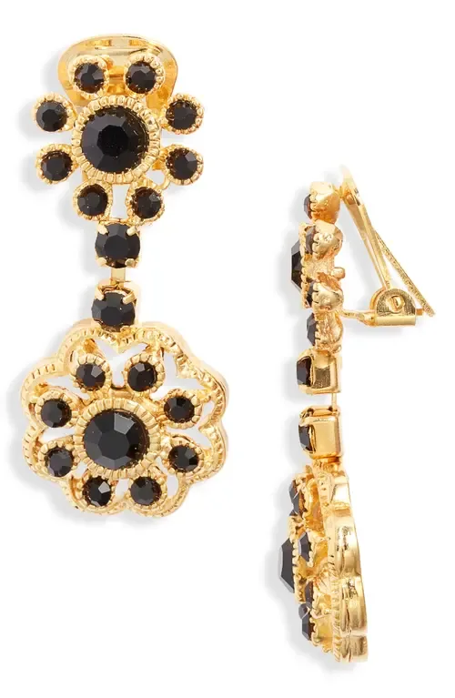 Flower Cluster Drop Earrings by Kenneth Jay Lane
