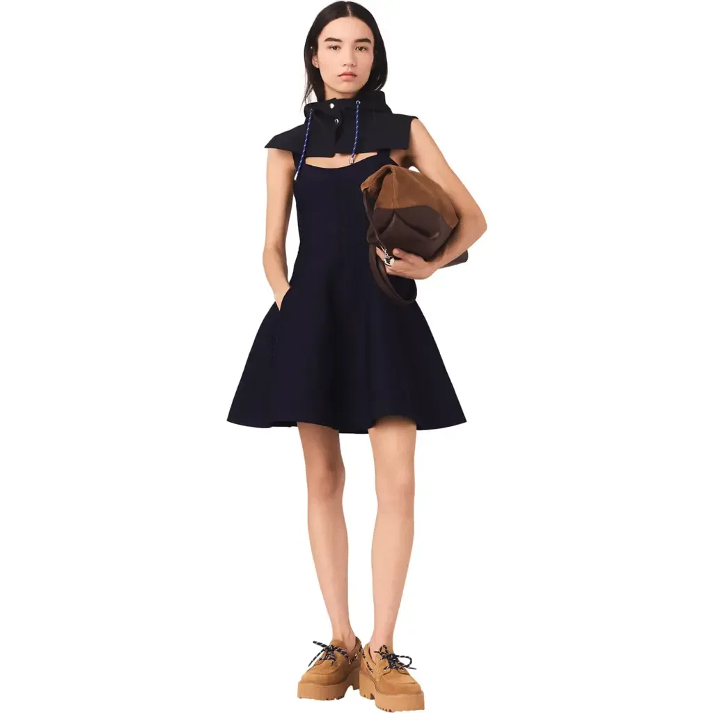 Mini Knitted Babydoll Dress by maje
