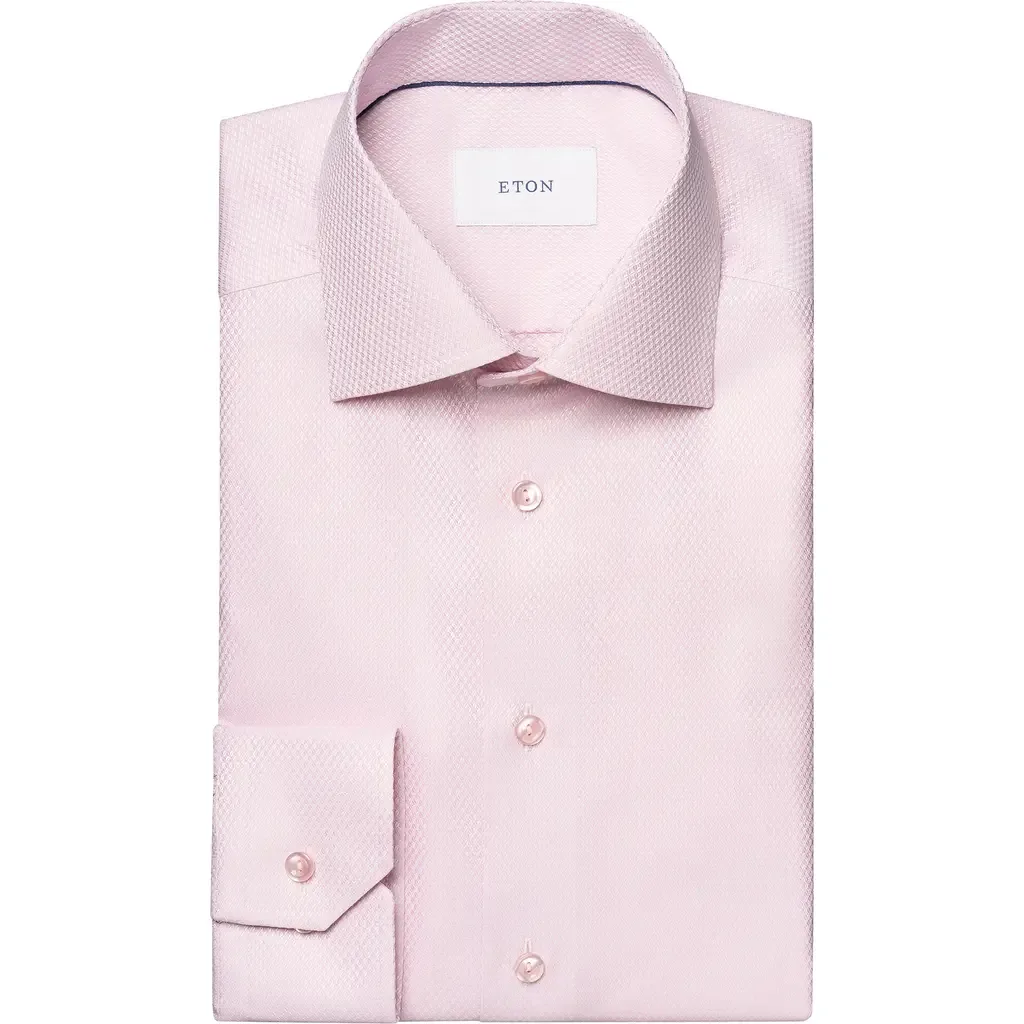 Contemporary Fit Textured Solid Dress Shirt by Eton