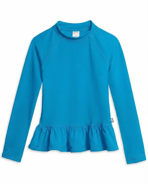 Swim Peplum UPF 50+ Long Sleeve Rashguard Tee by City Threads USA-Made