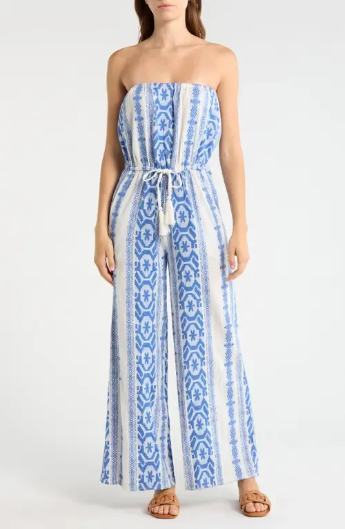 Embroidered Strapless Cover-Up Jumpsuit by Elan