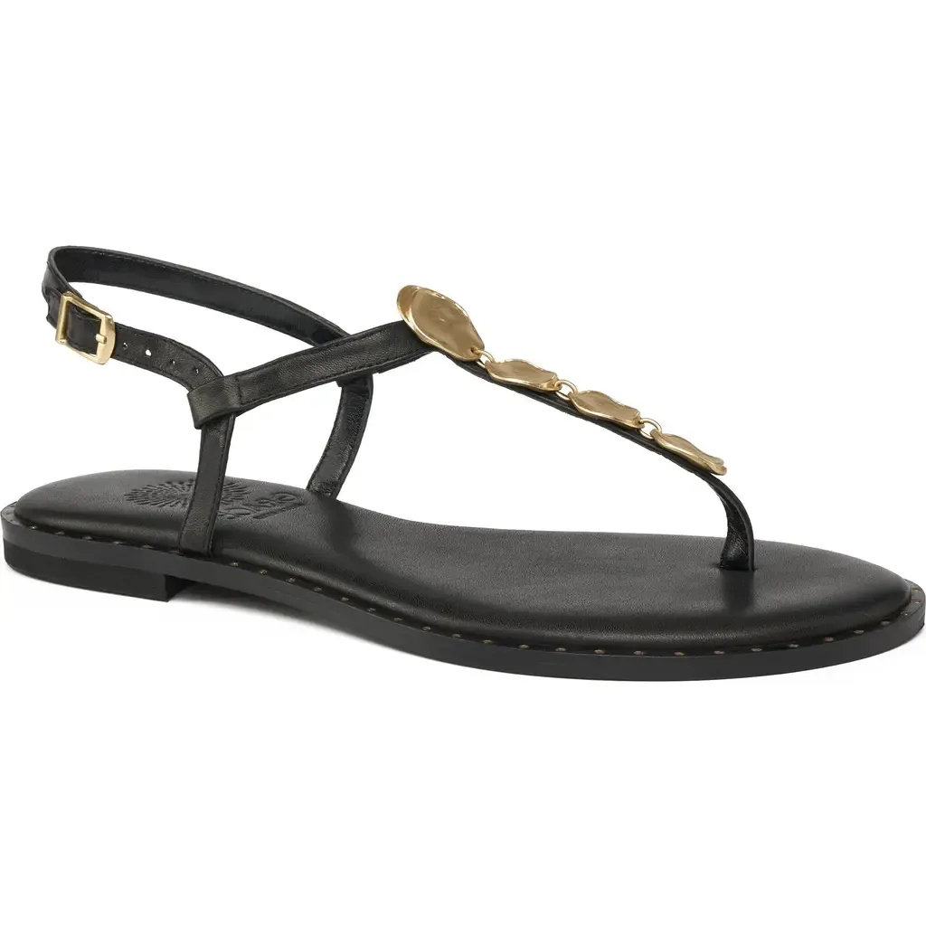 Spetses Gold Disc T Strap Sandal by Grace Footwear