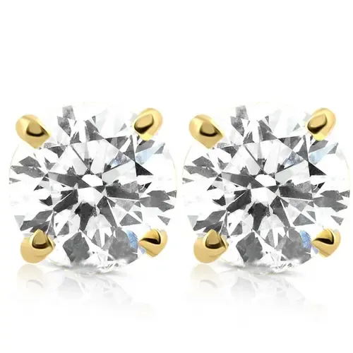 1/3 - 2 ct TDW Diamond Screw Back Studs in 14k Gold Earrings Lab Grown by Bliss Diamond