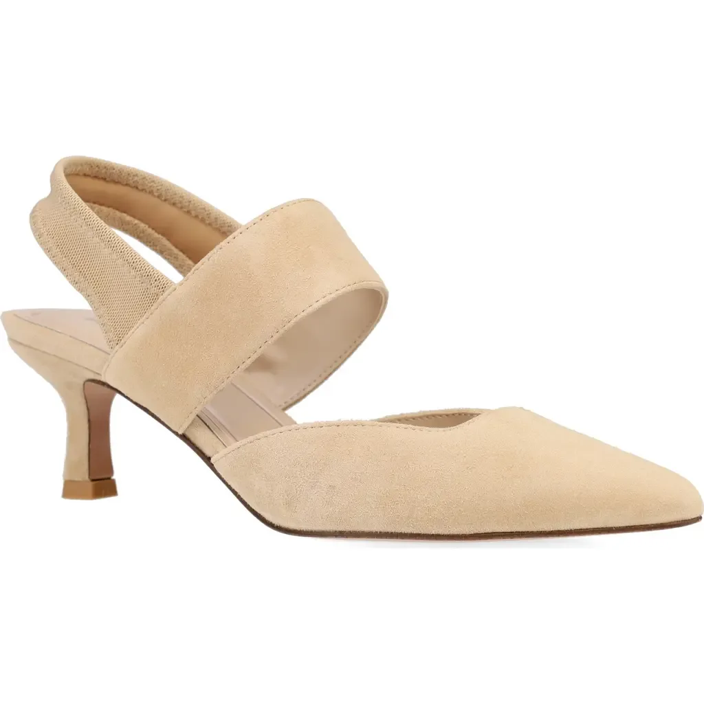 Kiam Slingback Pointed Toe Kitten Heel Pump