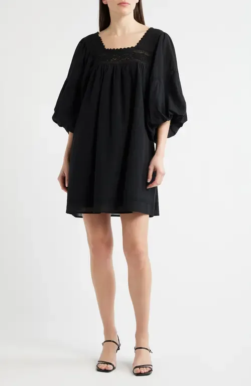Lorelei Puff Sleeve Cotton Shift Dress by FRNCH