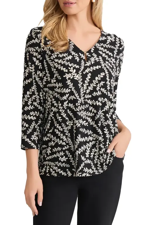 Botanical Print V-Neck Top by Jones New York