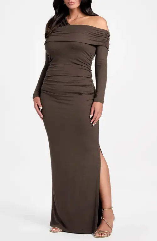 Astrid One-Shoulder Long Sleeve Maxi Dress by Marciano