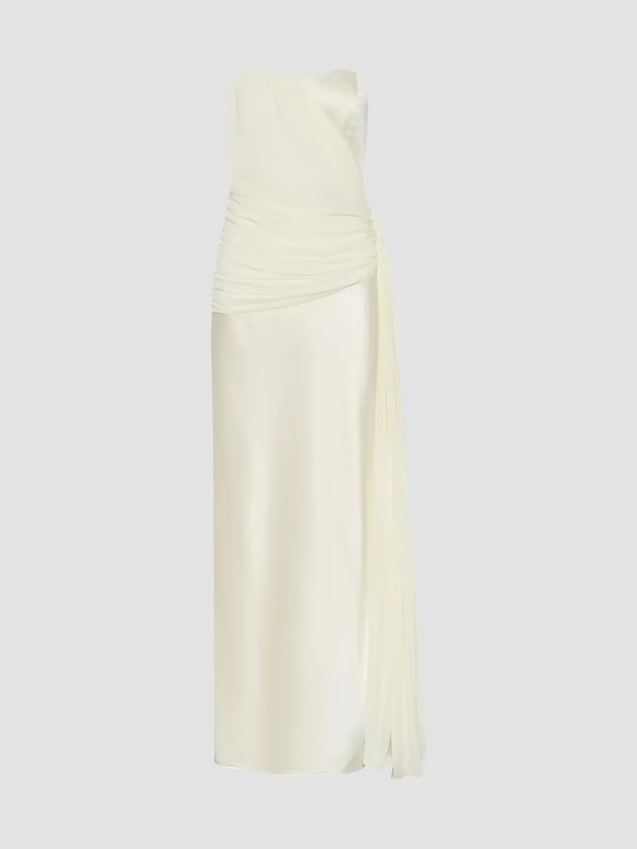 Milena Strapless Satin-Georgette Gown by Nicholas the Label