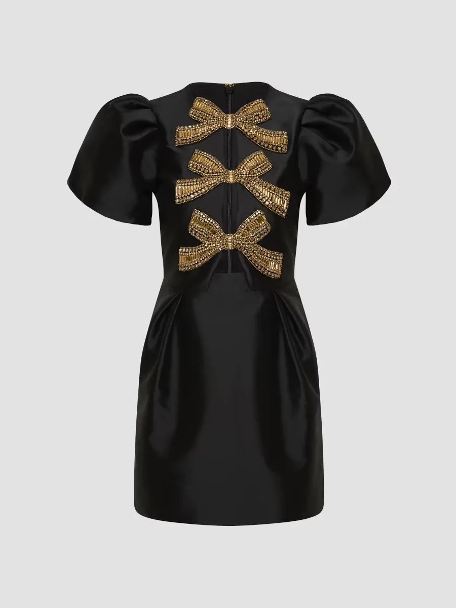 Venus Crystal-Embellished Satin Minidress by Rebecca Vallance