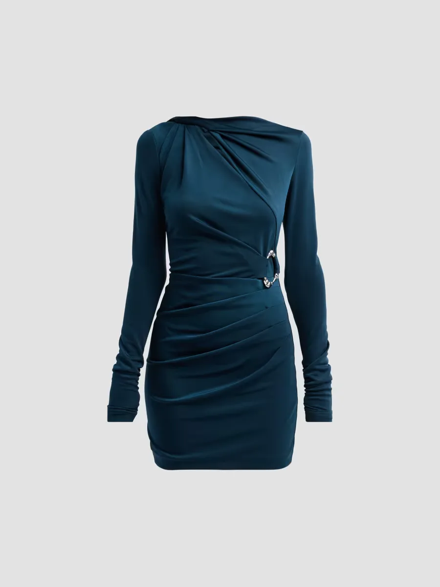 Kiana Gathered Stretch Jersey Mini Dress