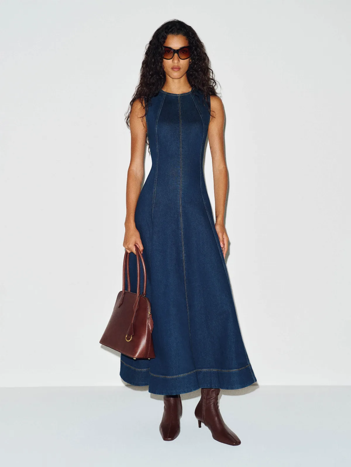 Cecilia Denim Midi Dress by Reformation