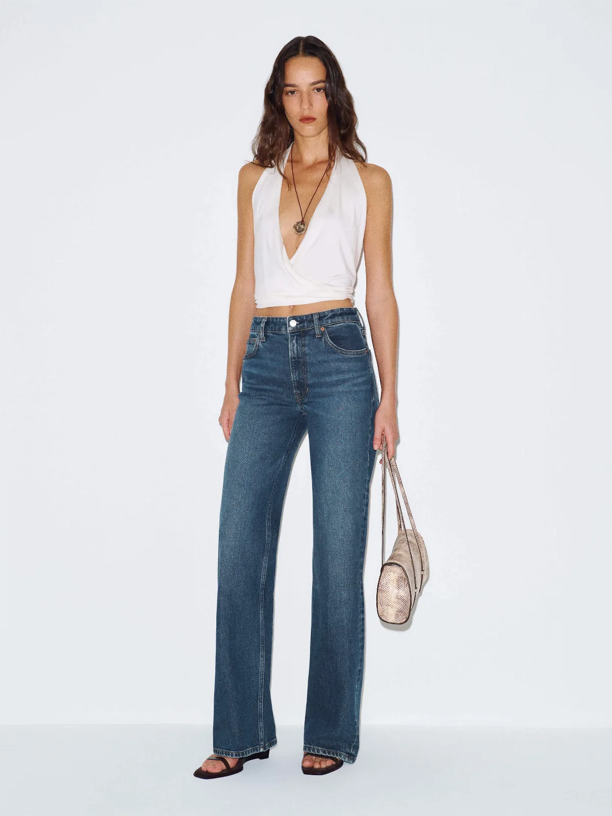 Hunter Stretch Mid Rise Wide Leg Short Jeans by Reformation