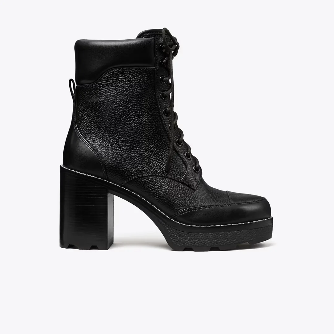 Romy Lug Heeled Boot by Tory Burch
