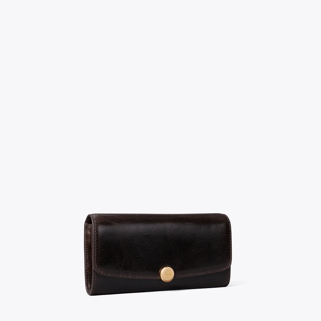 Romy Distressed Long Flap Wallet by Tory Burch