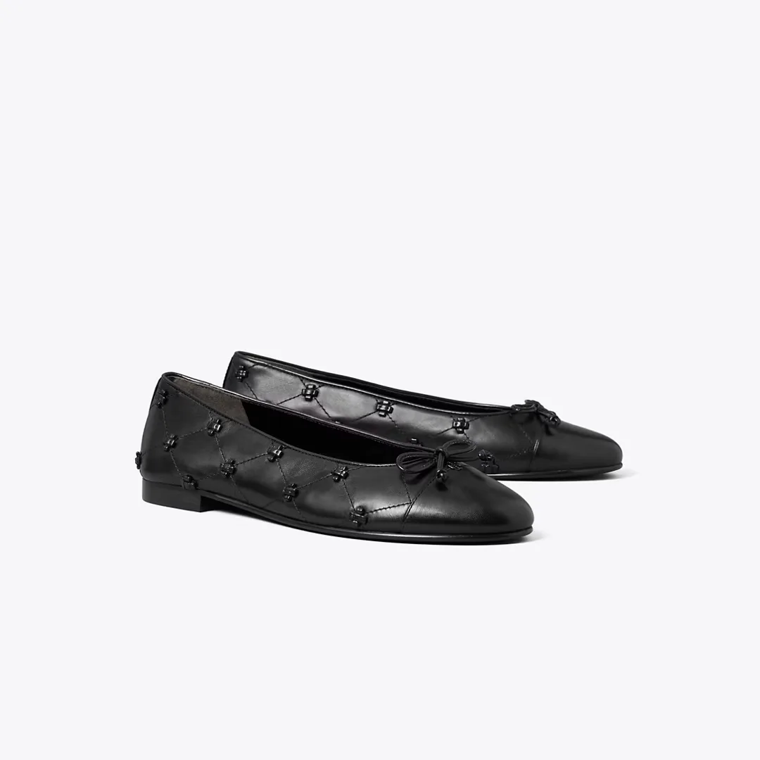 Bunny Knot Cap-Toe Ballet Flat by Tory Burch