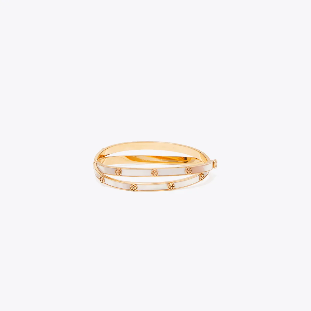 Icon Mother of Pearl Double Hinge Bracelet by Tory Burch