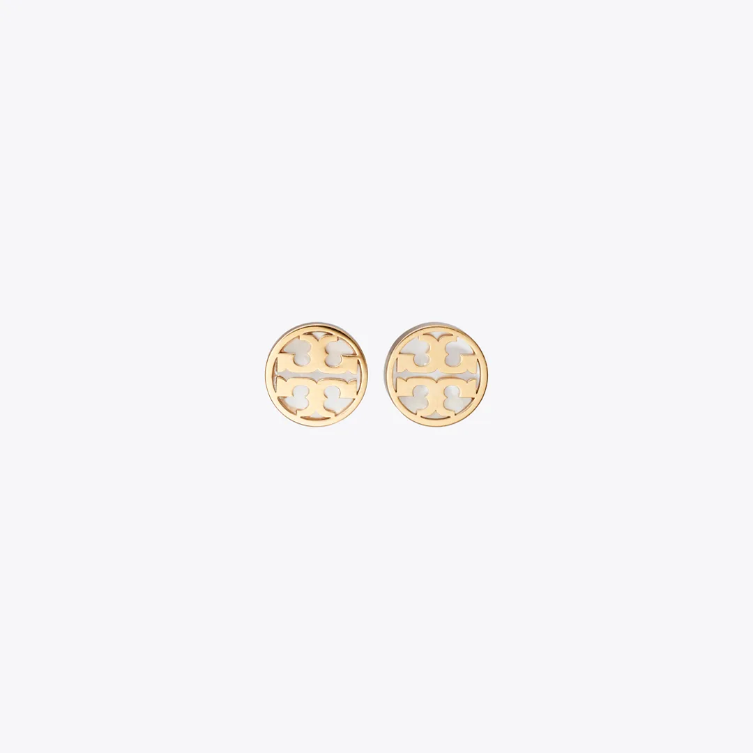 Icon Mother of Pearl Circle Stud Earrings by Tory Burch