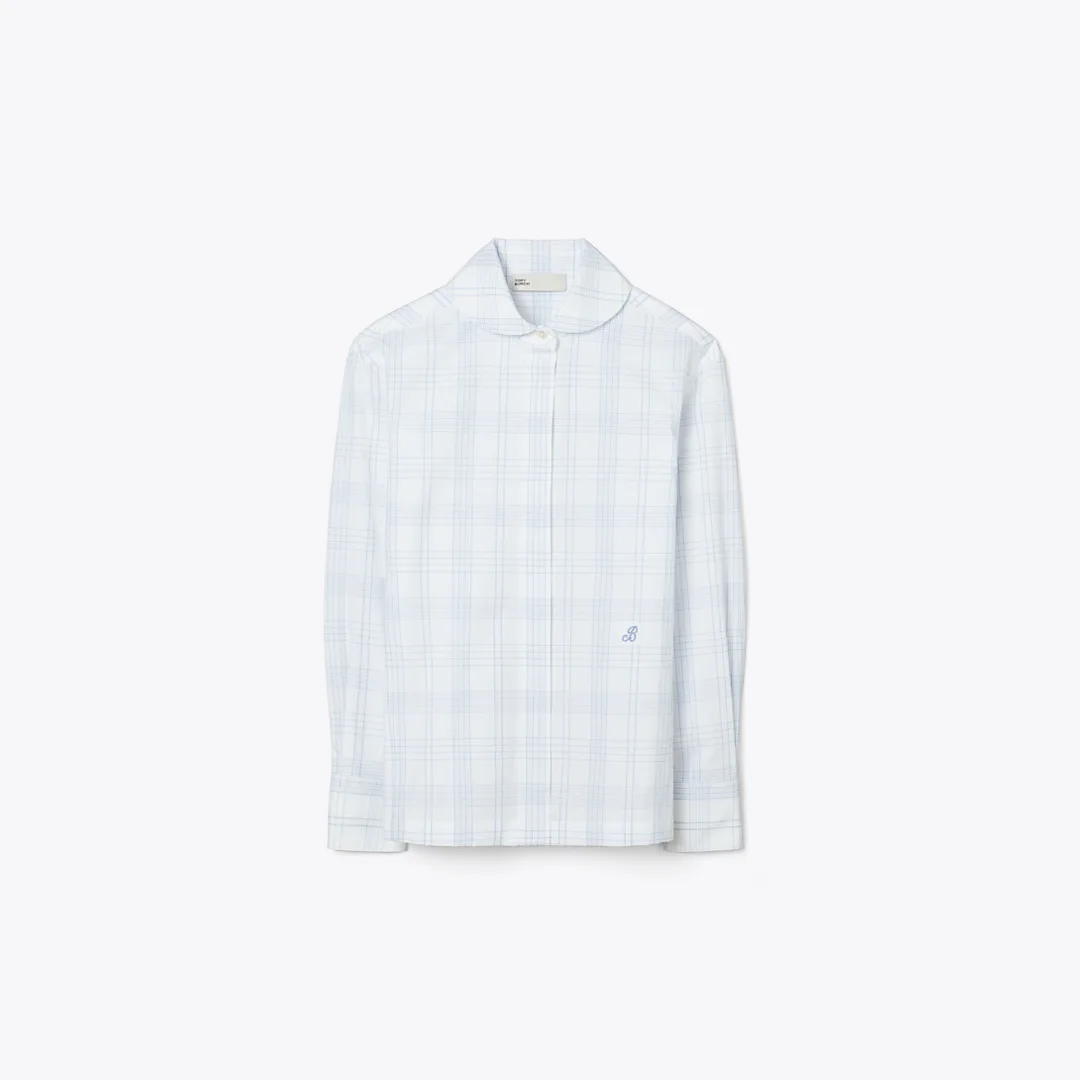 Plaid Cotton Shirt by Tory Burch