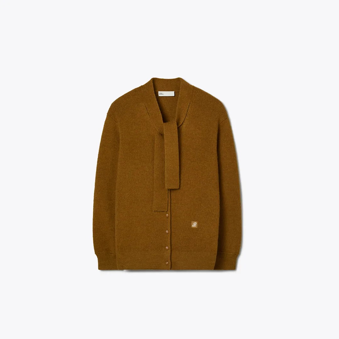 Front-Tie Wool Cardigan by Tory Burch