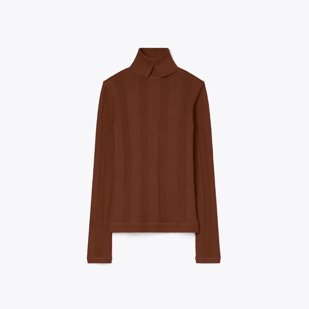 Fine Rib Turtleneck by Tory Burch
