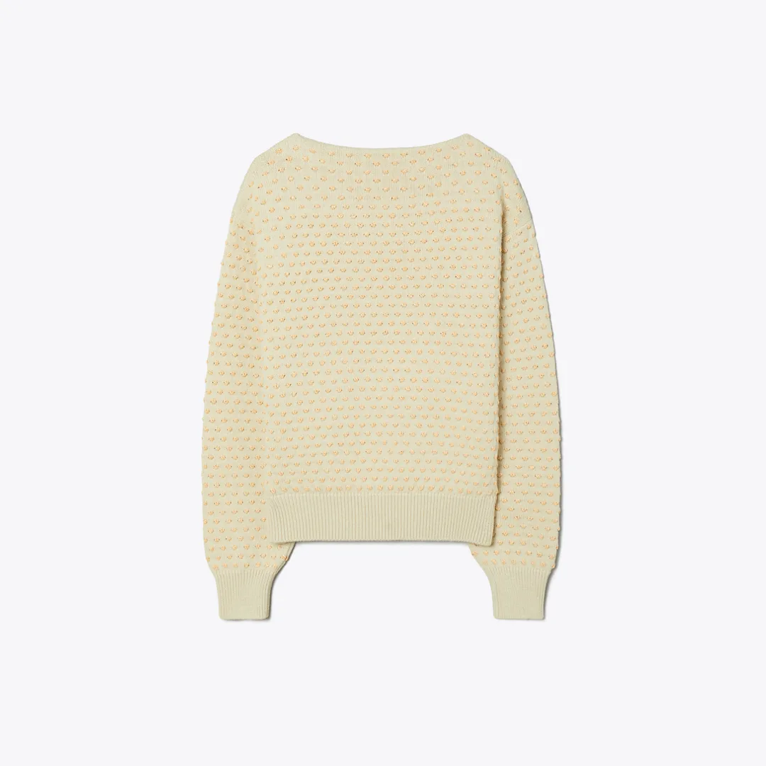 Embroidered Wool Sweater by Tory Burch