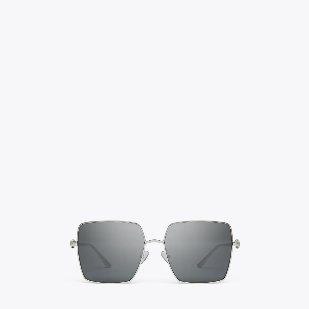 Kira Metal Oversized Square Sunglasses by Tory Burch
